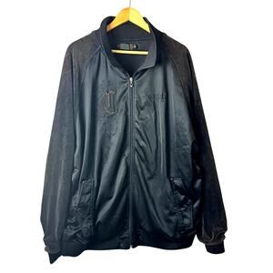 Coogi Bomber Jacket Mens 4XL Black Vintage Streetwear Retro Embroidered Flaws